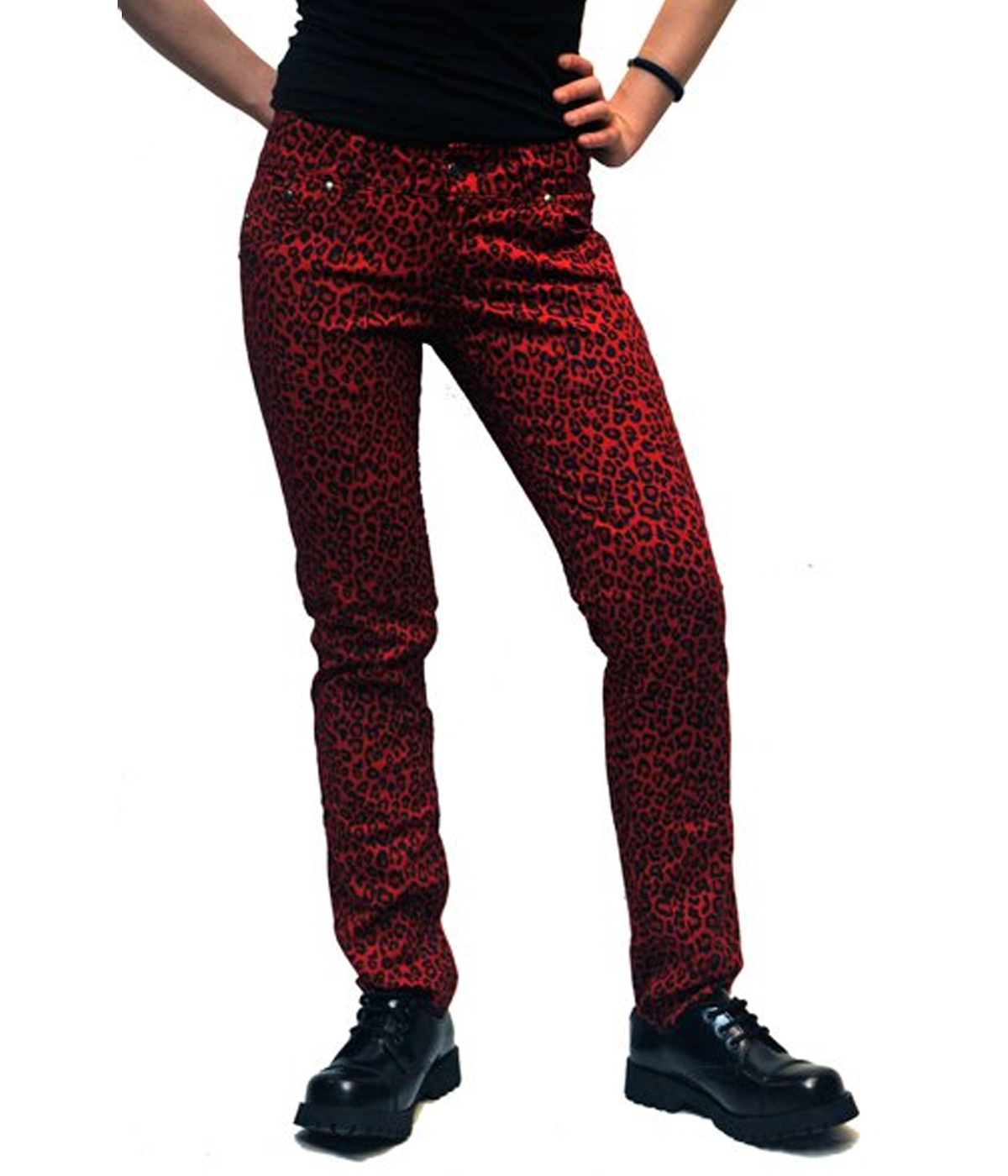 Pantalón Pitillo Leopardo Rojo